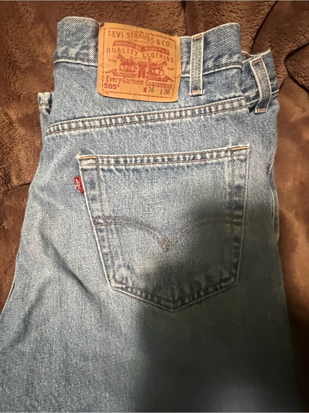 Vintage Levi's 505 Regular Fit Straight Leg Jeans W36 L36 Made in Mexico